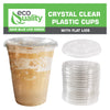 24oz Disposable Pet Clear Plastic Smoothie Cups with Clear Flat Lids