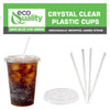 9oz Disposable Pet Clear Plastic Smoothie Cups with Clear Flat Lids and White Straws