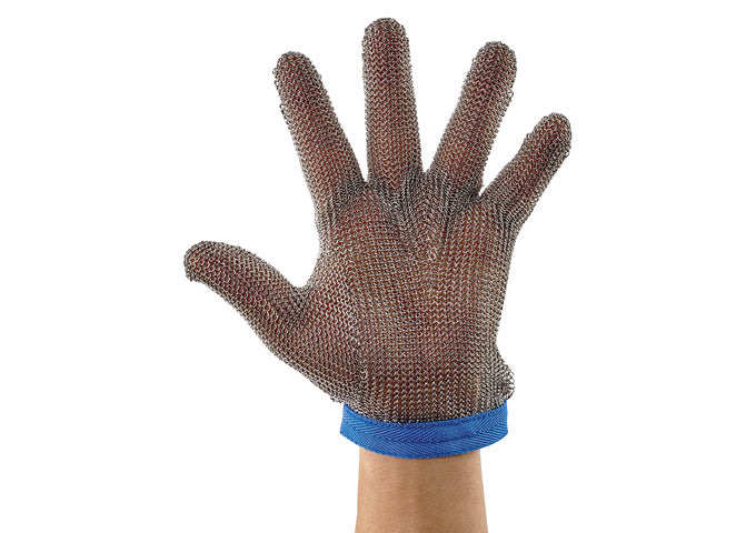 Stainless Steel Protective Mesh Glove Reversible 500 PCs (Large/Medium/Small - Blue/Red/White)