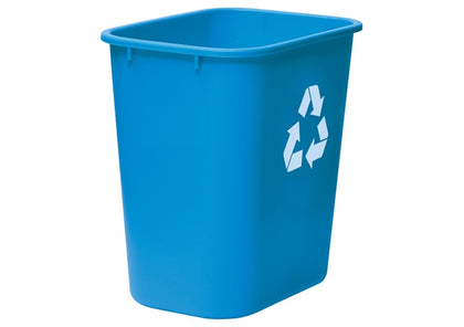 28 Quart Blue Polyethylene Recycling Bin Wastebasket for Offices, Home, Restaurant