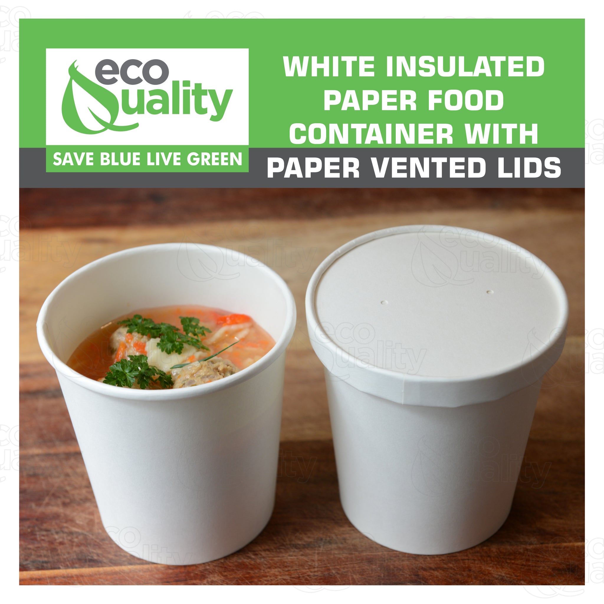 26oz Disposable White Paper Soup Containers Ice-Cream Paper Cup With Vented Lids