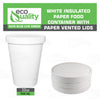Disposable White Paper Soup Containers Ice-Cream Paper Cup With Vented Lids