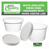 8oz Disposable White Paper Soup Containers Ice-Cream Paper Cup With Vented Lids