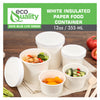 12oz Disposable White Paper Soup Containers Ice Cream Yogurt Cups
