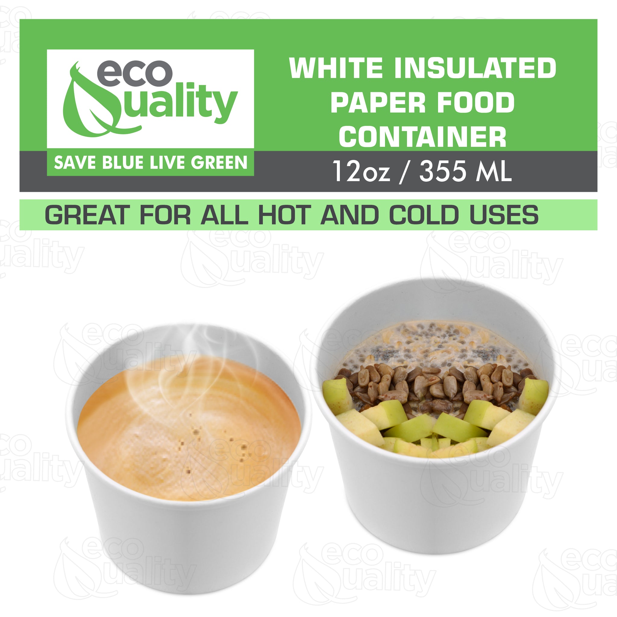 12oz Disposable White Paper Soup Containers Ice Cream Yogurt Cups