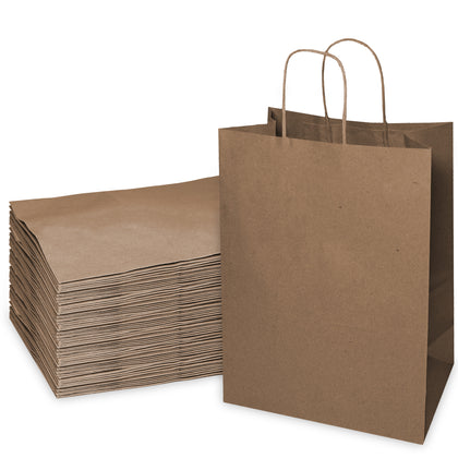12x7x13 Large Kraft Paper Gift Bags with Twine Handles