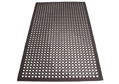 Anti Fatigue Floor Mat w/ Beveled Edges, Rubber, 3 x 5 x 1/2