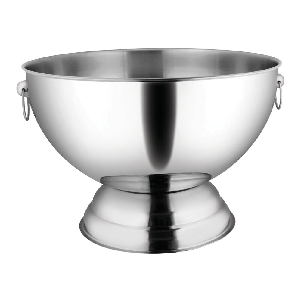 14 QT Stainless Steel Beverage Dispenser Punch Bowl with handles for Events and Parties
