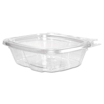 8 oz Tamper-Resistant Clear Hinged Container with Flat Lid