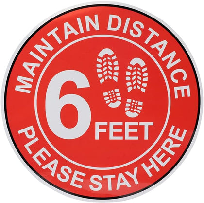 Maintain 6 Feet Distance Sign - Removable, Weather Proof, Office Stickers, Safety Office Stickers, Vehicle Stickers, Decal for Car, School, Business 6 Feet Distance Sign