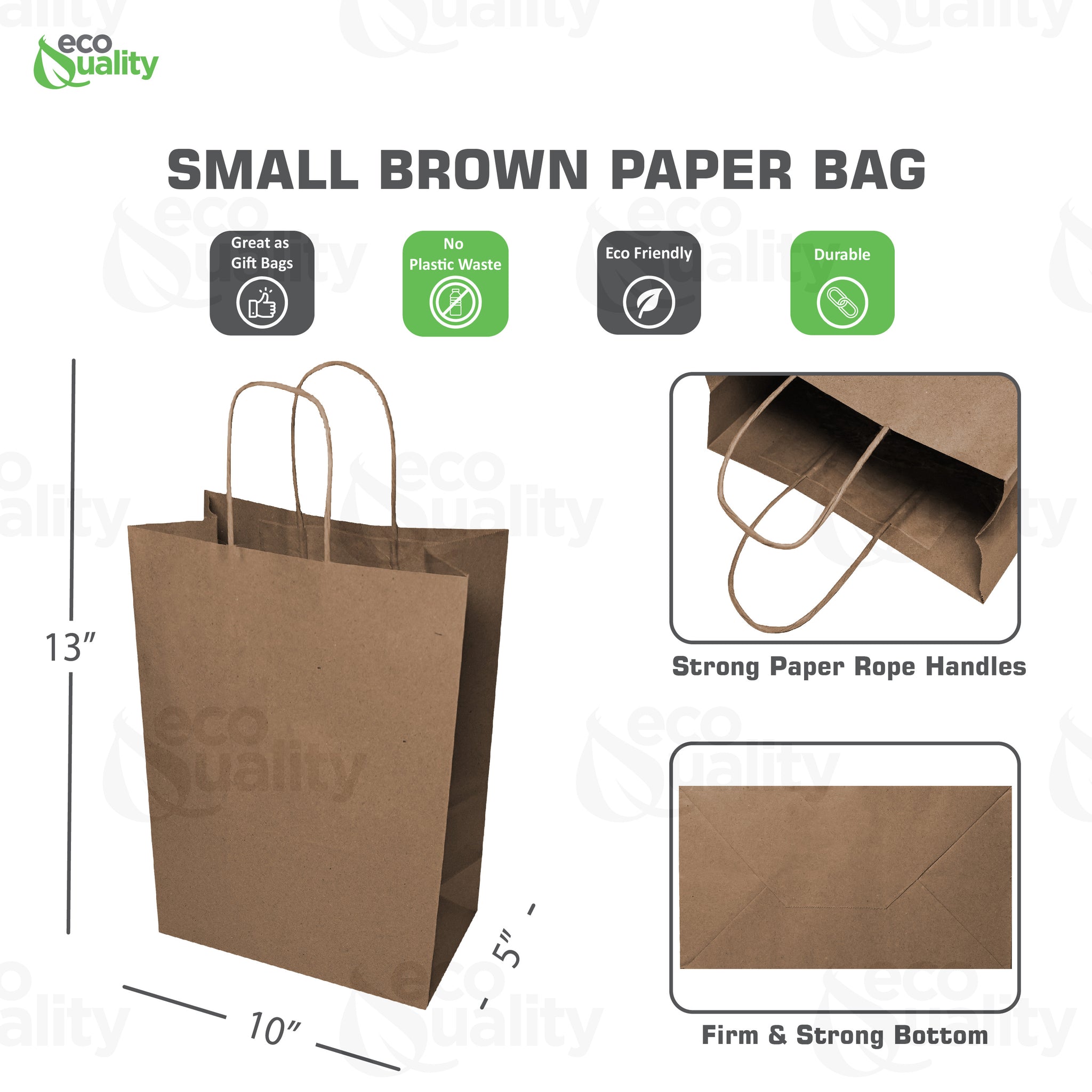 10x5x13 Medium Kraft Paper Gift Bags with Twine Handles Brown Shopping Bags, Retail, Reusable, Party, Grocery Bags, Eco Friendly, Recyclable
