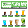14oz Disposable Pet Clear Plastic Smoothie Cups with Clear Flat Lids