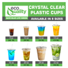24oz Disposable Pet Clear Plastic Smoothie Cups with Clear Flat Lids and White Straws
