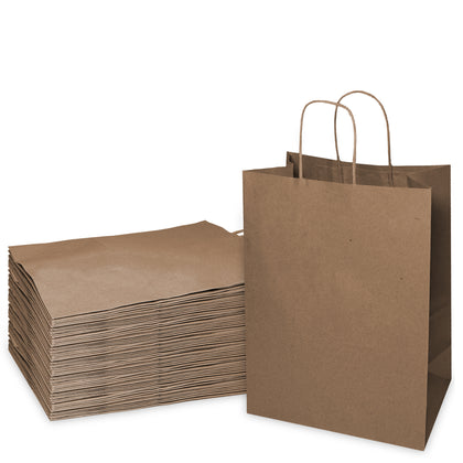 8x4.5x10.25 Tiny Kraft Paper Gift Bags with Twine Handles Brown Shopping Bags, Retail, Reusable, Party, Grocery Bags, Eco Friendly, Recyclable