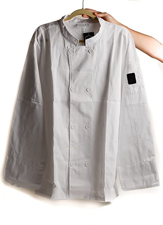 Unisex Chef Jacket Long Sleeves, Chef Coat - Restaurant Kitchen Chef Uniform Button Design
