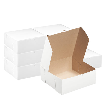 White Kraft Paperboard for Home or Retail White Bakery Pastry Boxes Restaurant Food Trucks Caterers take out sustainable Recyclable for Pastries Pies Paper Cardboard Gift Box Ecofriendly Cookies Catering Restaurant Cafe Buffet Event Party Cakes Baby Shower affordable bulk economical commercial wholesale 9