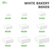 White Kraft Paperboard for Home or Retail  White Bakery Pastry Boxes  Restaurant Food Trucks Caterers take out sustainable  Recyclable for Pastries  Pies  Paper Cardboard  Gift Box  Ecofriendly  Cookies  Catering Restaurant Cafe Buffet Event Party  Cakes  Baby Shower  affordable bulk economical commercial wholesale  6 x 6 x 4 Inches