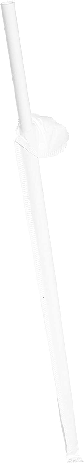 Wrapped Disposable Paper Drinking Straws White 7.75 Inches - Compostable, Biodegradable, Earth Friendly Straws, Premium Wrapped Paper Straws