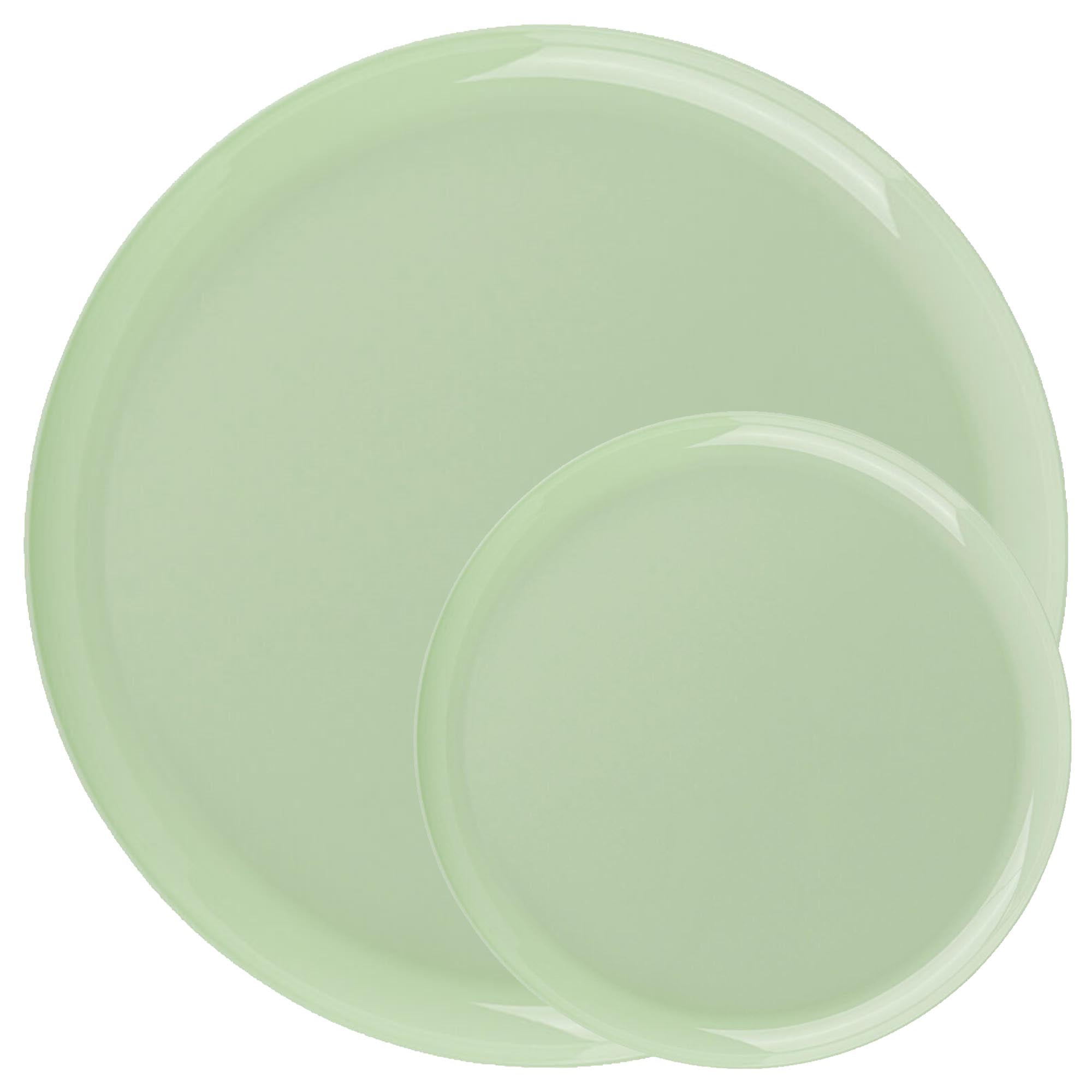 Plastic Tableware Mint Green Plates Edge Collection Dinner Party Set