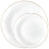 Plastic Tableware White Plates Gold Rim Hammered Transparent Organic Collection Dinner Party Set