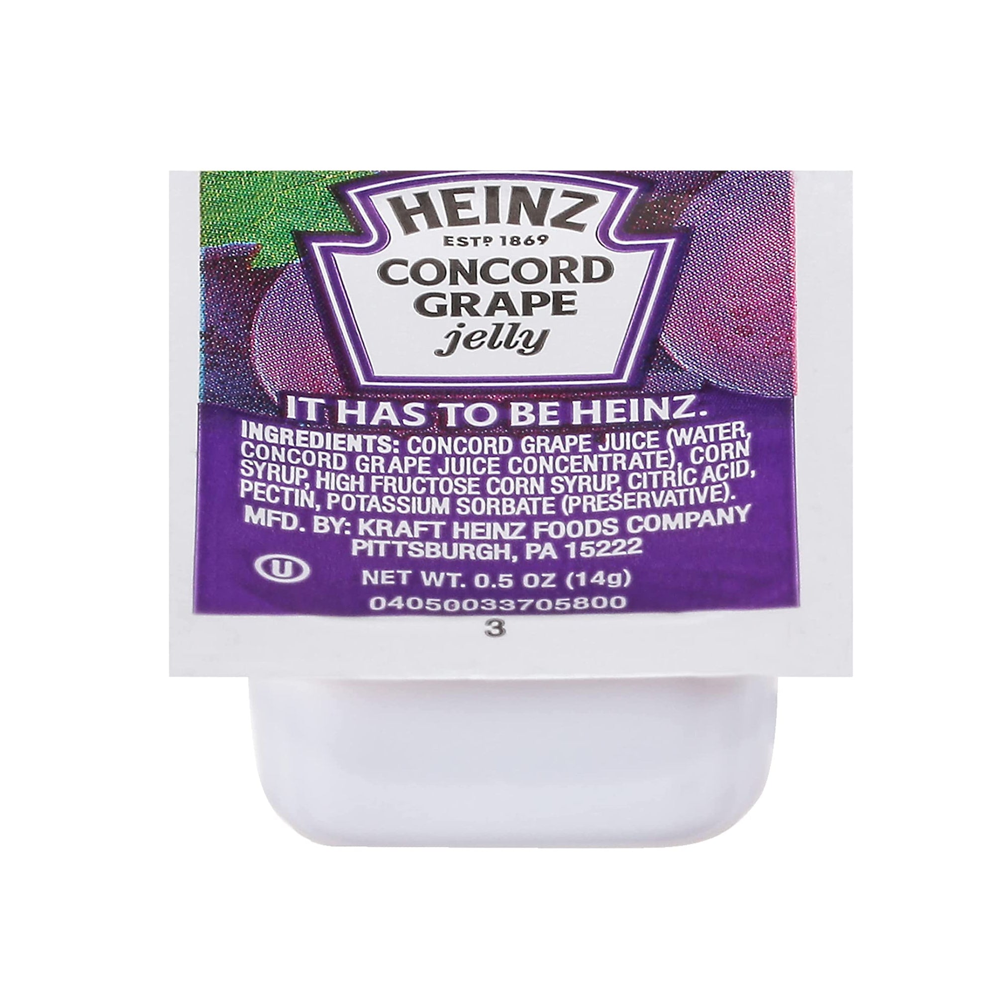 Heinz 0.5 oz. Concord Grape Jelly Portion Cups Single Serve