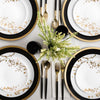 Disposable Fancy Plastic Plates White Gold Spring Collection