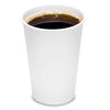 12oz Disposable White Paper Hot Cold Cups with White Flat Lids